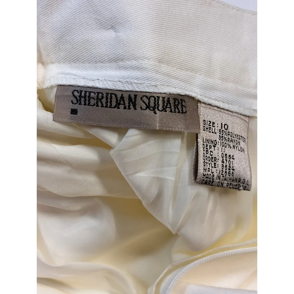 Vintage Sheridan Square Women's 10 Skirt White Midi Pocketed Pleated‎ Business